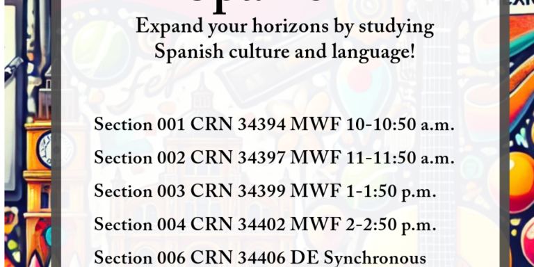 Course flyer for spring 2025 SPAN 1001