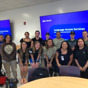 SPAN 3110 Valeria Chaires-Marin and students from Spanish for Medical Professions Class